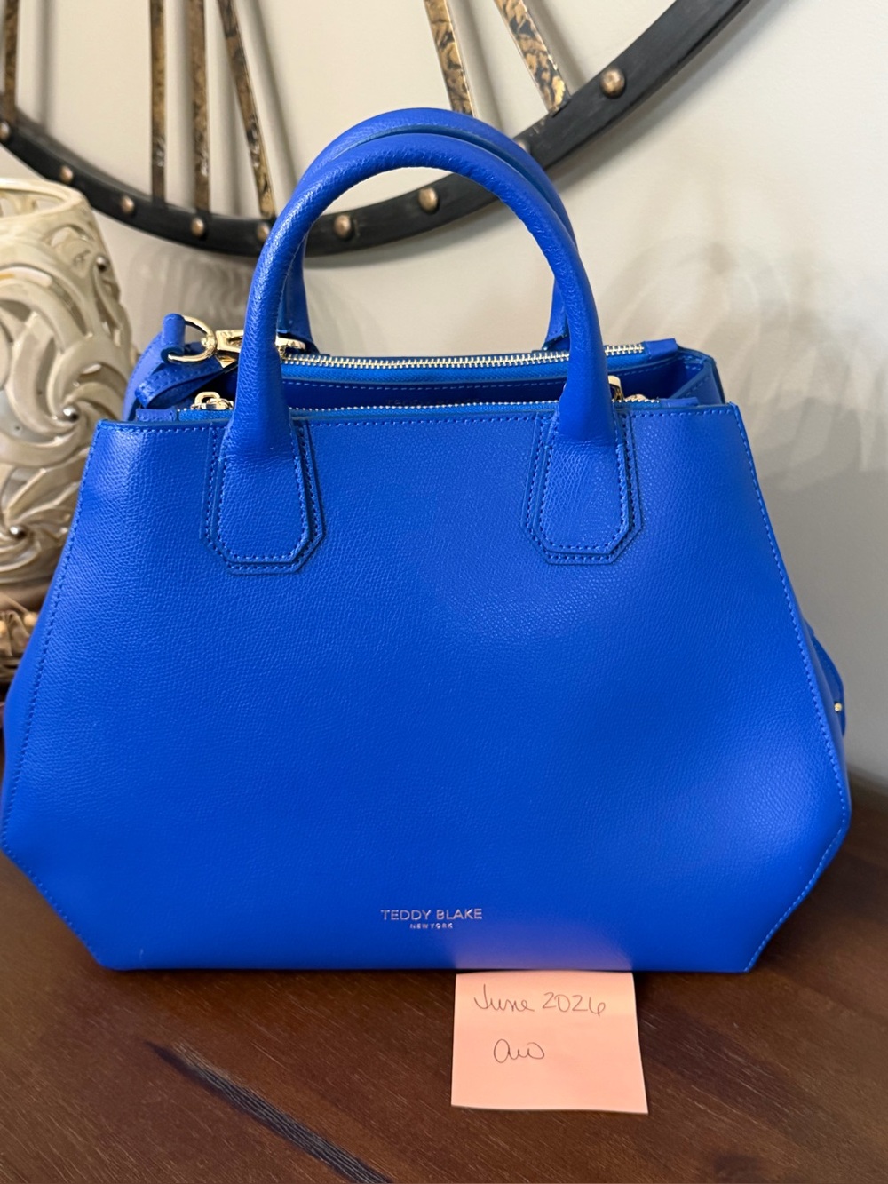 Teddy Blake Cobalt Blue Leather Satchel. Excellent condition. Includes Crossbody